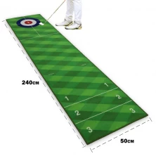 China Wholesale Indoor Golf Putting Mat with Non-slip Backing for Training and Practice Hitting manufacturer