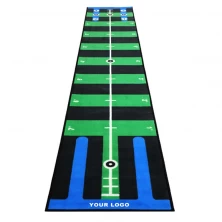China Custom Green Golf Putting Mat for Narrow Indoor Spaces Rubber Golf Hitting Mat with Stable Design for Focused Putting manufacturer