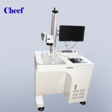 China high resolution mini desktop 20w fiber laser printing machine dating printing on the plastic switch covers manufacturer