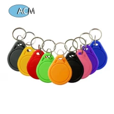 China Rewritable Writable 125KHz 13.56MHz Waterproof ABS RFID Keyfobs with Keychain manufacturer