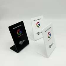 Cina Espositore da tavolo NFC in acrilico con stampa personalizzata Ristorante NFC Google Recensione NFC Stand produttore