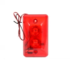 China Red color Wire use LED Strobe siren For security alarm anti theft double buzzer inside 120DB louder speaker manufacturer