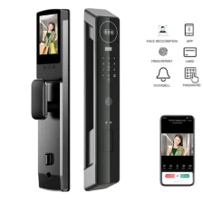 China Face Recognition Cerradura Inteligente Password Card Lock Wifi Door Lock Fingerprint Digital Keyless Smart Door Lock manufacturer