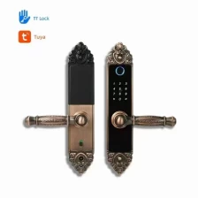 China smart home digital fechadura electronic fingerprint cerraduras inteligentes security smart door handle lock manufacturer