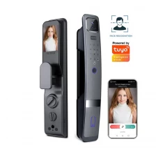 China Digital 3D Face Recognition Home With Wifi Remote Unlock Smart Lock Tuya Lock Fingerprint Smart Door Lock With Camera manufacturer