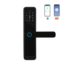 Chine WiFi Tuya application langues multinationales Carte de mot de passe empreinte digitale sans clé Smart Door Handle Lock fabricant