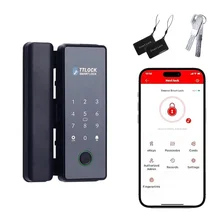 China Customizable Glass Smart Deadbolt Door Lock TUYA Waterproof Electronic Door Lock for Home Security Aluminum Alloy Key for Glass manufacturer