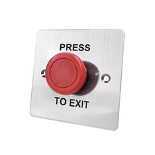 China Surface Mount 86x86 mm Stainless Steel Metal Plate Large Door Release Emergency Exit Push Button manufacturer