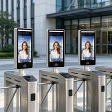 China China Factory Anti-Vandal Multi-Biometrics Access Terminal Face Recognition Fingerprint Card Time Attendance for Office Building manufacturer