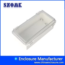 China Wall Mountable SZOMK Clear Cover Hinged Weatherproof Plastic Outdoor Electronics Box ABS Plastic Waterproof Box AK-01-66 200*100*70mm manufacturer