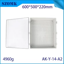 중국 AK-Y-14A2 아울렛 케이블 관리 벽 방수 IP67 폴리 카보네이트 투명 플라스틱 힌지 전기 박스 커버 600x500x220mm 제조업체