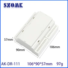 中国 AK-DR-111模块PCB安装支架36点PLC终端块电气聚碳酸酯塑料DIN导轨外壳106*90*57mm 制造商