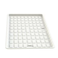 China Cheap 4x6 White Plastic Hydroponic Rolling Greenhouse Mushroom Growing Trays With Drain manufacturer