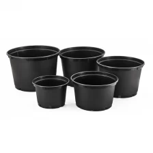 China Outdoor 1 2 3 5 10 Gallon Cheap Big Tall Black Plastic Round Flower Plant Garden Pots For Sale manufacturer