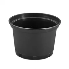 China 20cm 25cm 30cm 50cm Dia Round Plastic Big Gallon Black Plant Pots for Outdoor Plants Wholesale manufacturer