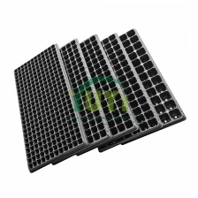 China Heavy Duty 50 72 104 105 128 200 288 Mutlicell Seed Starter Growing Black Plastic Seeding Tray manufacturer
