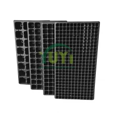 China Thick Reusable Black Polystyrene Multi Cell Plug Nursery Seedling Agricultural Plastic Seed Tray manufacturer