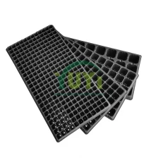 China 32 50 72 98 105 128 162 200 288 Cell Reusable Black Plastic Seed Trays Plant Seedling Nursery Trays manufacturer