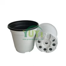 China Custom Double Color Cheap Small and Big Polypropylene Plastic Round Outside Garden Pots & Plasters manufacturer