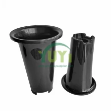 China Flower Garden Nursery Breathable Cheap High Waist Round Black PP Plastic Orchid Pot With Holes manufacturer