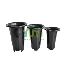 China Cheap 150mm - 225mm Big Diameter Round Tall Black Plastic Nursery Plant Orchid Flower Pot Wholesale manufacturer