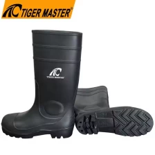 porcelana Botas de lluvia de seguridad de PVC antipinchazos, impermeables, con punta de acero, color negro, GB06 CE fabricante