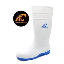porcelana Botas de lluvia de seguridad de PVC para la industria alimentaria, impermeables, antideslizantes, blancas, GB06, con punta de acero fabricante