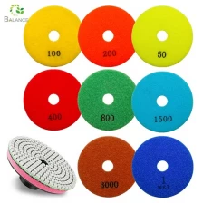 China Supplier Flexible Diamond Polishing Pads 3 Step 50 Pcs 5 Inch Hook and Loop for Ceramic Concrete Marble Granite Professional Stone Surface Polishing Tools manufacturer