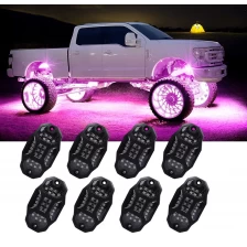 China 5 Sides LED Rock Lights 8 Pods Multicolor Underglow Lights for Trucks with App Control Flashing Music Mode RGB Rock Lights for Boat SUV Car Accessories manufacturer