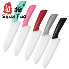 China Shuntuo 7inch color white red non slip handle ceramic knives kitchen manufacturer