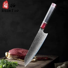 Cina Coltello Damasco Kiritsuke da 8 pollici all'ingrosso con manico in resina a nido d'ape produttore