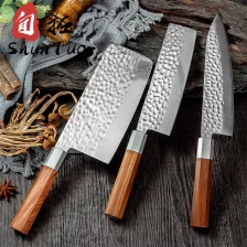 China Damascus Hammer Forging Knife set with Solid Wooden octagonal handle manufacturer