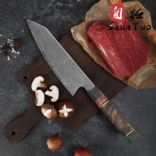 Cina Coltello Kiritsuke Damasco forgiato in Cina con manico in resina di legno di salice produttore