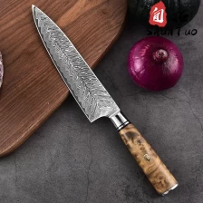 China China 7.5inch kitchen damascus steel chef knife with wood handle on sale manufacturer