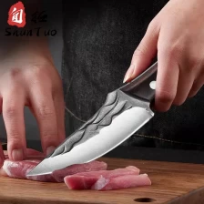 porcelana Cuchillo de carnicero portátil de acero con alto contenido de carbono, suministro de fábrica de China, con funda de cuero fabricante