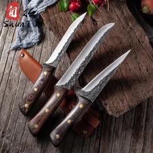 porcelana Sistema del cuchillo de la matanza con la venta caliente de la envoltura, mano que forja el carnicero de madera del acero inoxidable de la manija 3pc fabricante