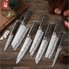 China Discounted 7pc Pattern Stainless Steel Knife Set with Wooden Handle on Amazon manufacturer