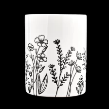 China Customized Embossed Pattern Luxury empty black custom ceramic candle vessels manufacturer