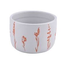 China 14oz cylinder flower ceramic candle jar  wholesale manufacturer