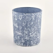 China luxury blue glass candle jars for scent candles in bulk manufacturer