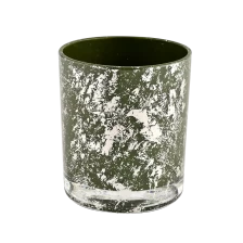 China Wholesale home green glass candles container matte candle vessels for decorative manufacturer