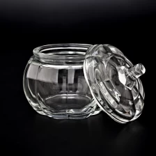China clear pumpkin shaped glass candle container for making wholesale manufacturer