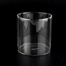 China transparent glass candle jar round candle vessel supplier manufacturer