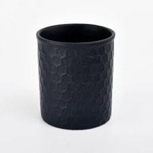 China luxury matte black ceramic candle jars wholesales manufacturer
