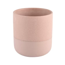 China Sanding Ceramic Candle Jars Wholesale Popular Round Bottom Ceramic Candle Vessels manufacturer