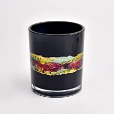 China New Design Glass Candle Jars Luxury Black Candle vessel wholesale manufacturer