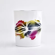 China white Glass Candle Jar custom design glass vessel wholesale manufacturer