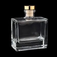 China clear square reed diffuser glass bottle with cap Home Fragrance home decorate manufacturer