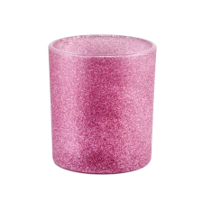 China popular pink glass candle jar frost candle vessel decorative for Valentine's Day manufacturer