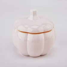 China Pumpkin Glass Jar with Lids popular color Glass Candle Container manufacturer